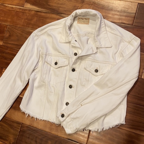Free People Amelia Slouchy Trucker Jacket White